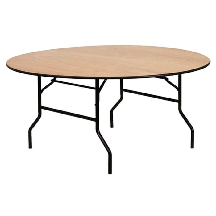 5ft Round Wooden Tables — view 1