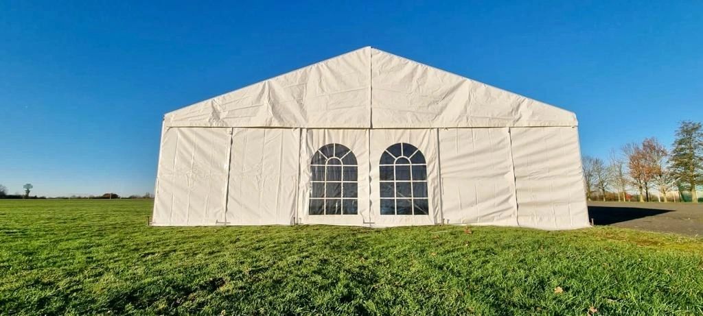 Marquee interior with festoon lighting